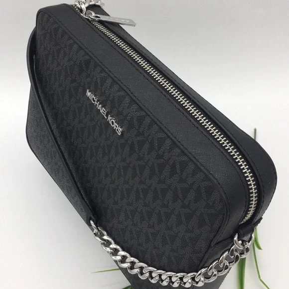 MICHAEL KORS JET SET ITEM LG EW CROSSBODY BLACK SIGNATURE - Picture 4 of 8